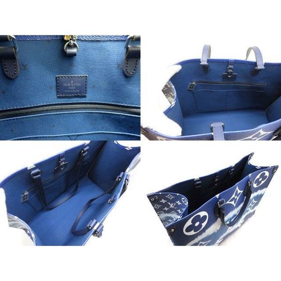 Louis Vuitton Tote Bag On The Go Blue GM LV Shoulder Bag - Picture 5 of 6